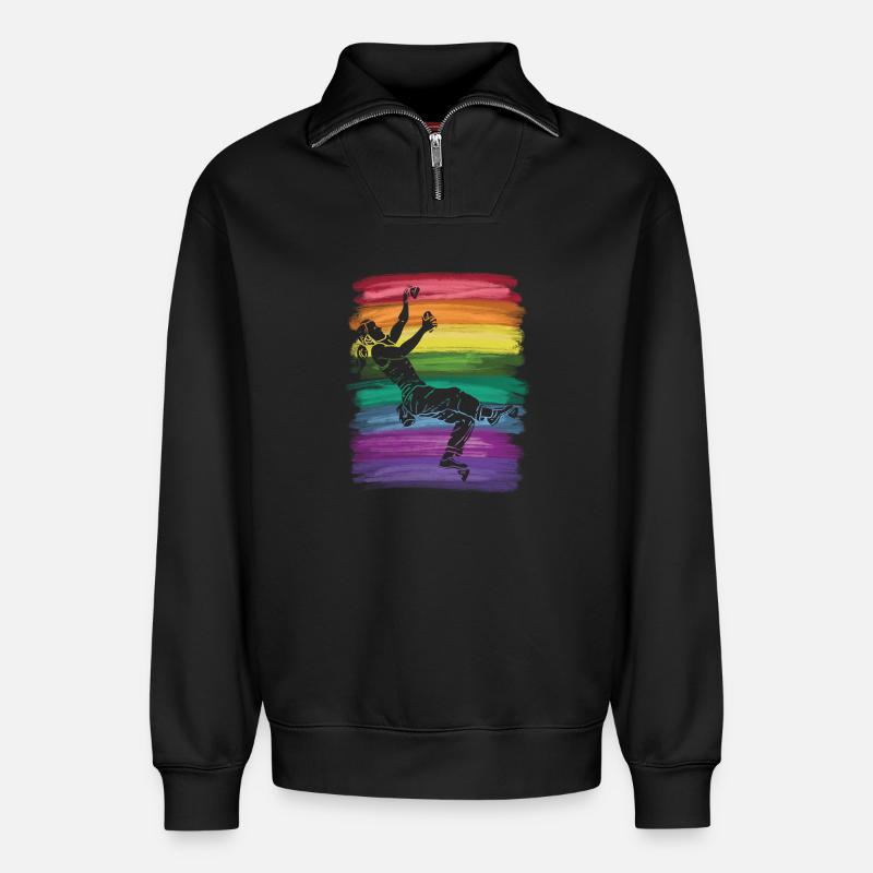 Bloc de bloc de Boulderer - Sweat unisexe décontracté en coton biologique à demi-zip – de SPREAD - noir