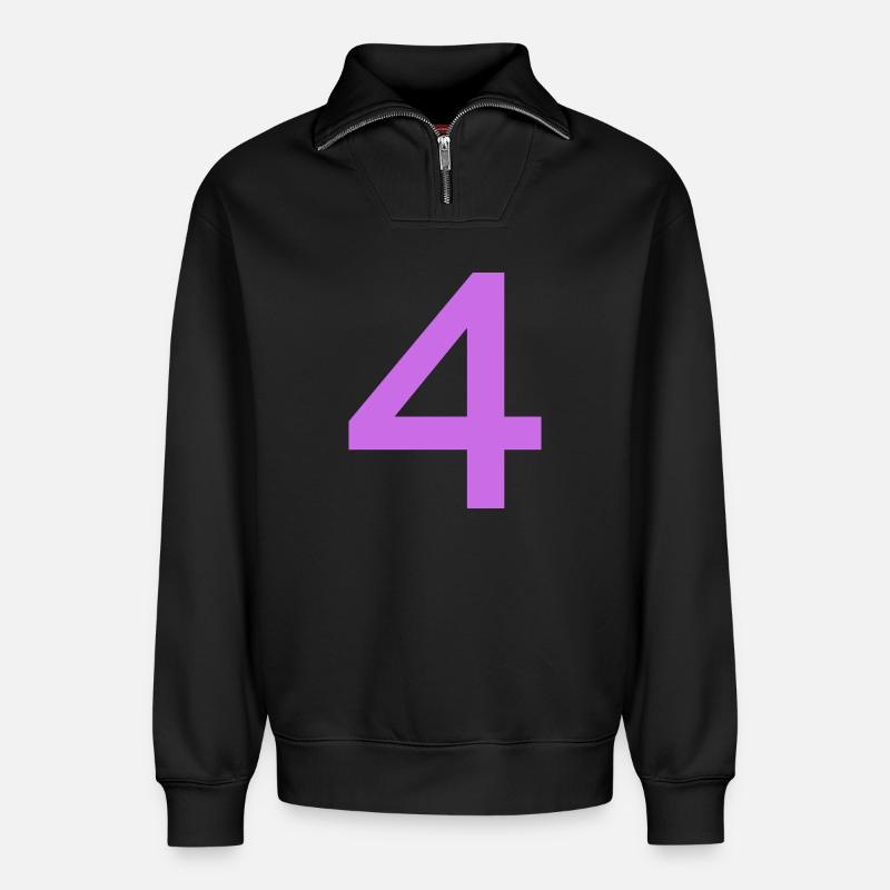 4 - Relaxed Unisex Organic Half Zip Sweatshirt – von SPREAD - Schwarz