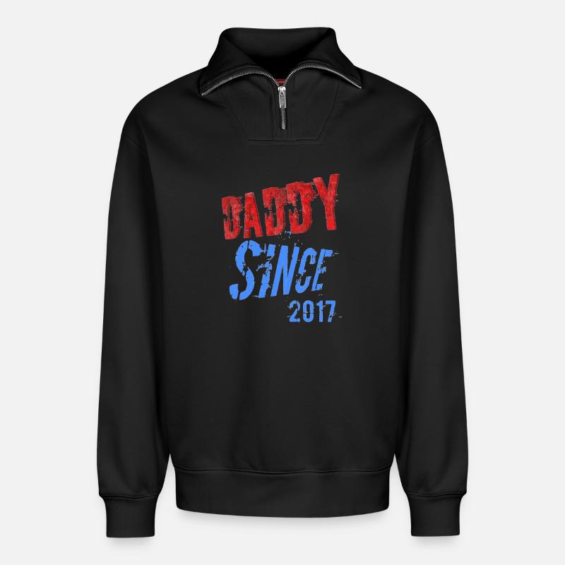 DADY SINCE - Relaxed Unisex Organic Half Zip Sweatshirt – von SPREAD - Schwarz