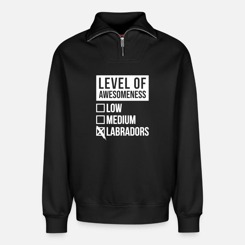 Labrador - Sweat unisexe décontracté en coton biologique à demi-zip – de SPREAD - noir