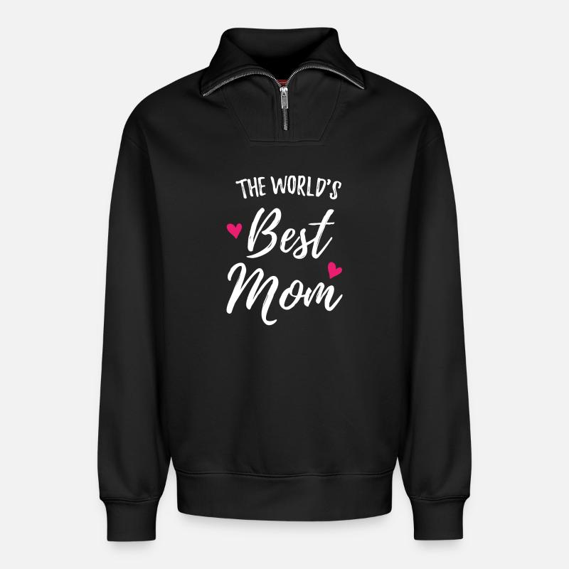Die beste Mutter der Welt - Relaxed Unisex Organic Half Zip Sweatshirt – von SPREAD - Schwarz