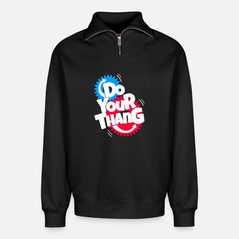 Do Your Thang - Relaxed Unisex Organic Half Zip Sweatshirt – von SPREAD - Schwarz