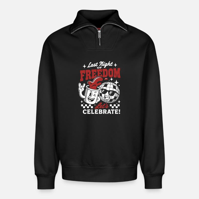 No Probllama JGA Lama Design - Relaxed Unisex Organic Half Zip Sweatshirt – von SPREAD - Schwarz