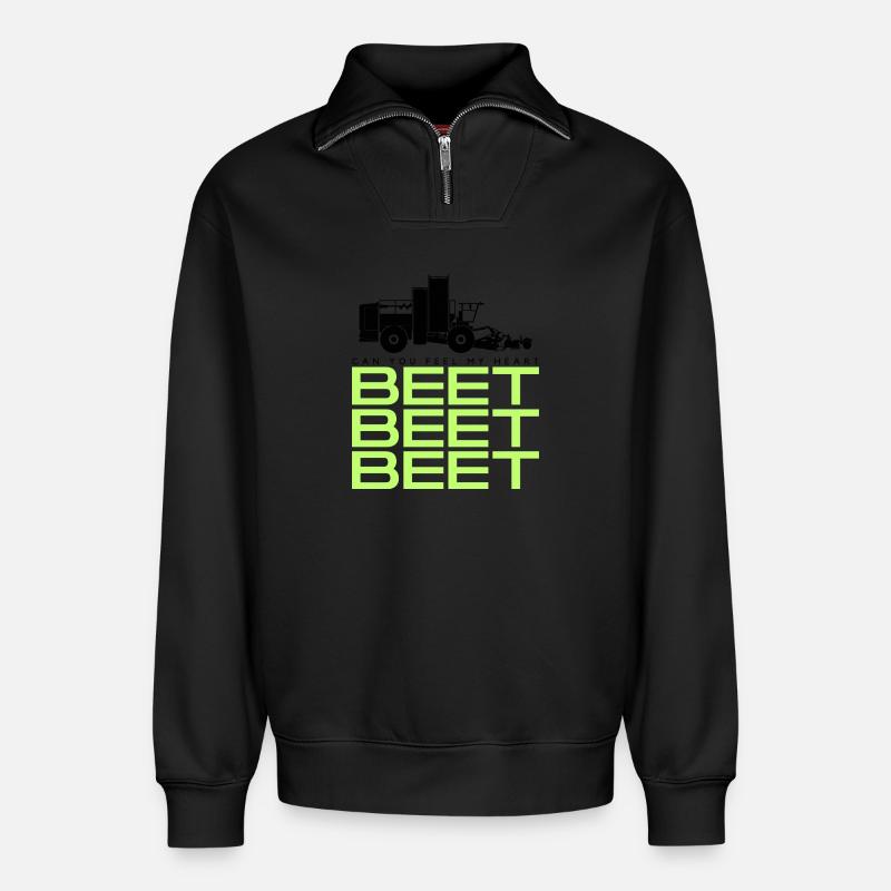 Récolteuse de betteraves Tshirt - Sweat unisexe décontracté en coton biologique à demi-zip – de SPREAD - noir