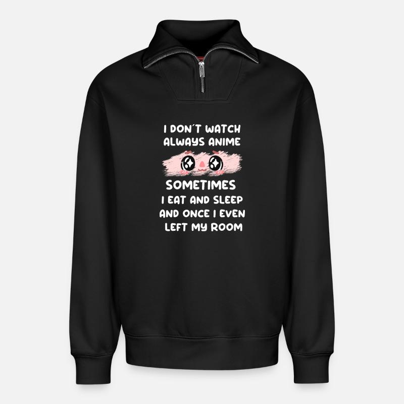 Anime - Relaxed Unisex Organic Half Zip Sweatshirt – von SPREAD - Schwarz