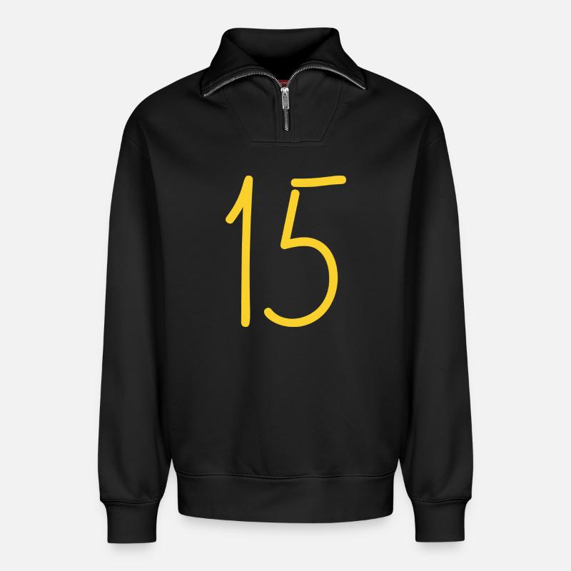 15 - Relaxed Unisex Organic Half Zip Sweatshirt – von SPREAD - Schwarz