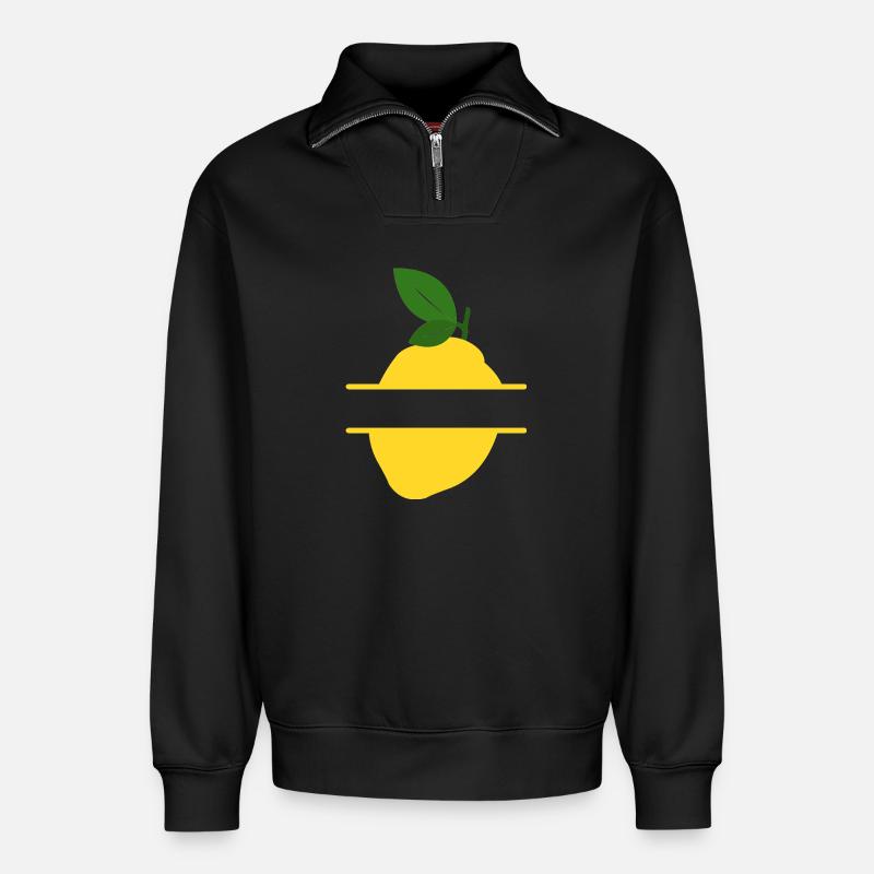 Lemon Split Frame - Relaxed Unisex Organic Half Zip Sweatshirt – von SPREAD - Schwarz