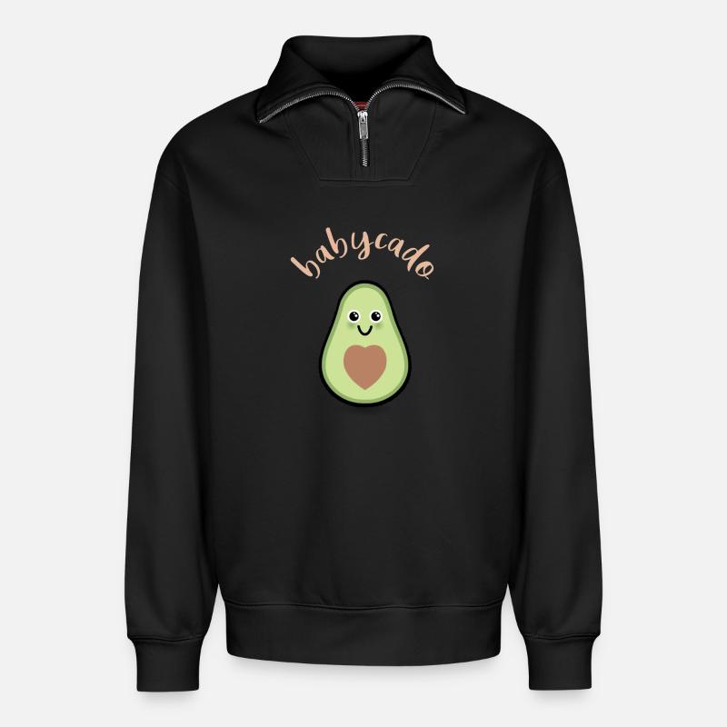 Grossesse Bébé Naissance - Sweat unisexe décontracté en coton biologique à demi-zip – de SPREAD - noir