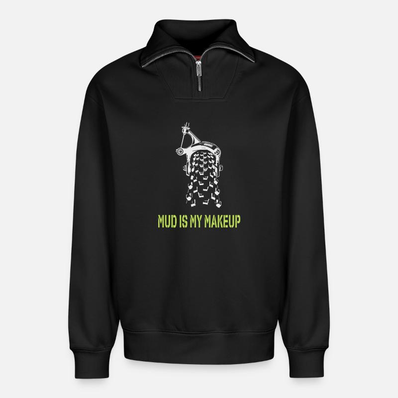 Mud is my Makeup - Relaxed Unisex Organic Half Zip Sweatshirt – von SPREAD - Schwarz