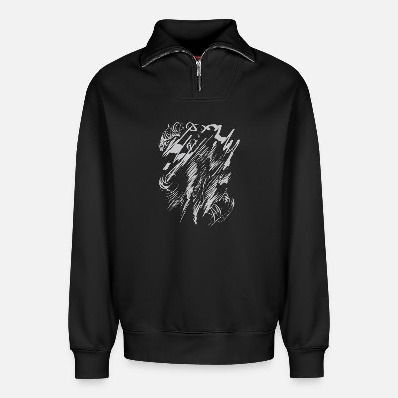 Hintergrund Abstrakte Kunst - Grau - Relaxed Unisex Organic Half Zip Sweatshirt – von SPREAD - Schwarz