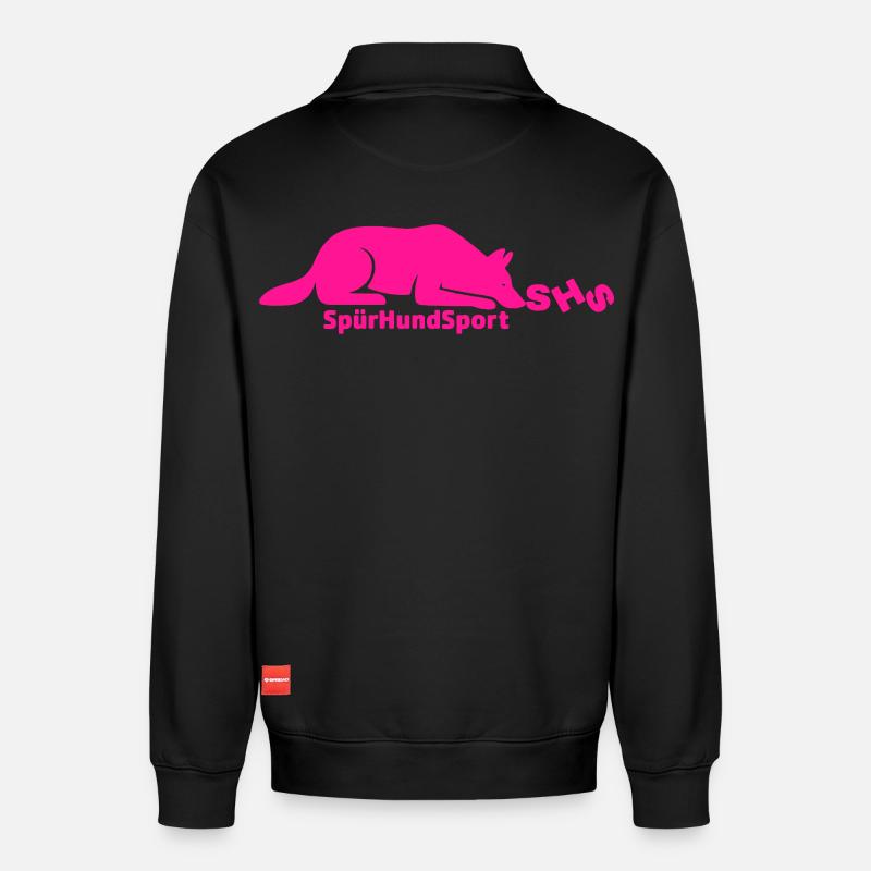 SHS Logo pink - Relaxed Unisex Organic Half Zip Sweatshirt – von SPREAD - Schwarz