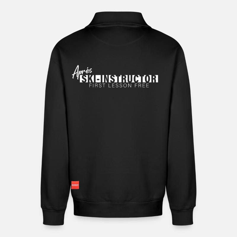 Après Ski Instructor – Motiv - Relaxed Unisex Organic Half Zip Sweatshirt – von SPREAD - Schwarz