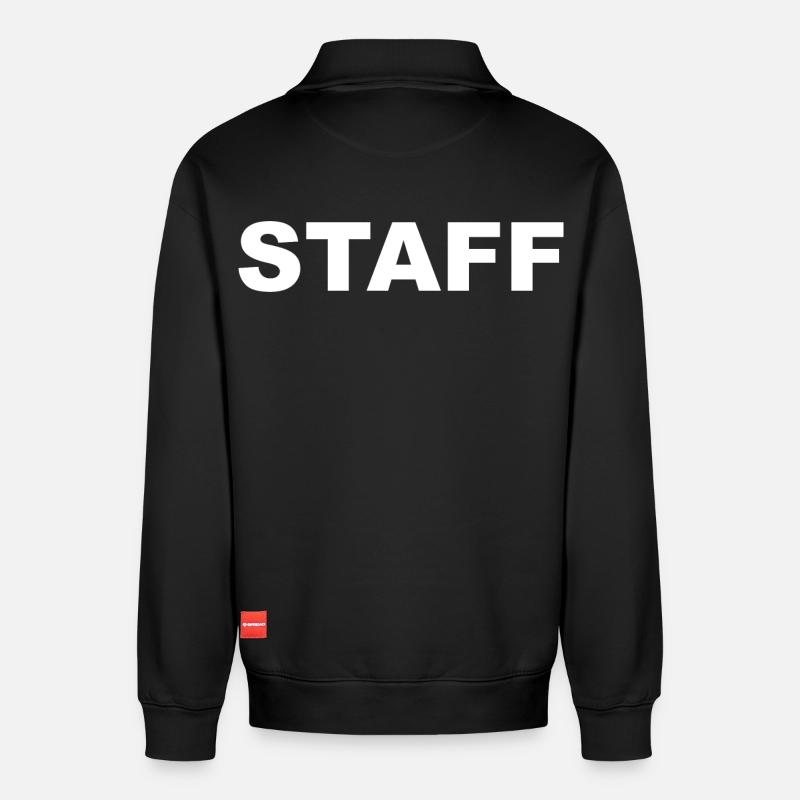 STAFF - Relaxed Unisex Organic Half Zip Sweatshirt – von SPREAD - Schwarz