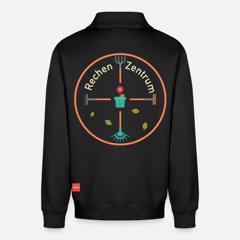 Rechenzentrum Garten Rechen Gärtner Gartenarbeit - Relaxed Unisex Organic Half Zip Sweatshirt – von SPREAD - Schwarz