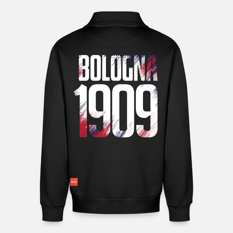 1909 - Relaxed Unisex Organic Half Zip Sweatshirt – von SPREAD - Schwarz