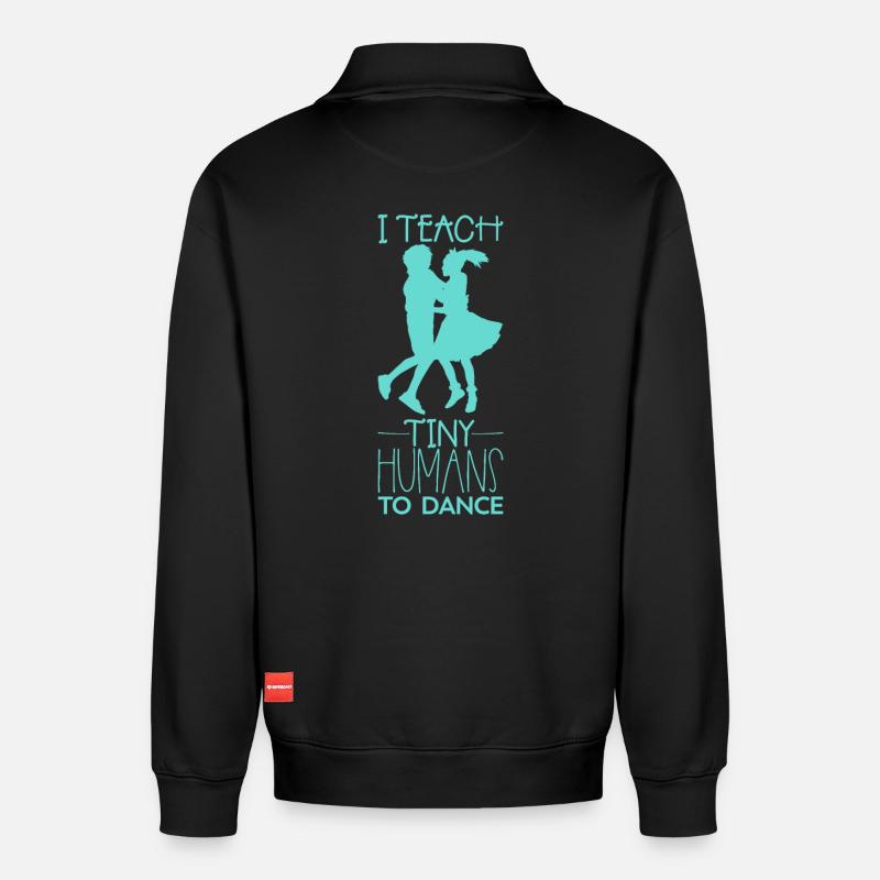 professeur de danse - Sweat unisexe décontracté en coton biologique à demi-zip – de SPREAD - noir