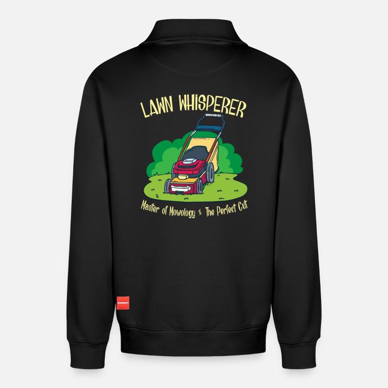 Gärtner Garten Rasenmäher Geschenk - Relaxed Unisex Organic Half Zip Sweatshirt – von SPREAD - Schwarz
