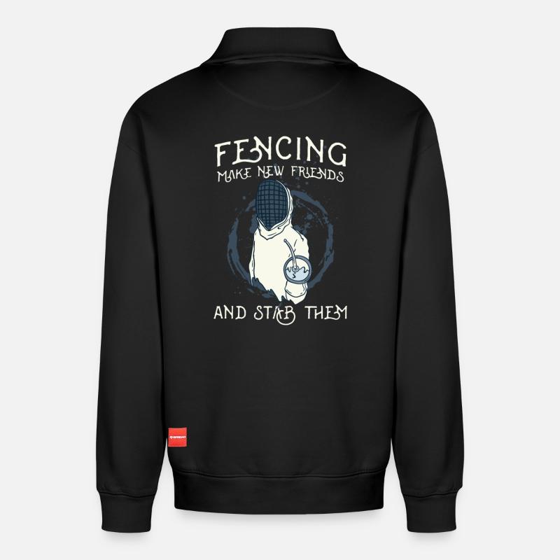 Fechten Fechter - Relaxed Unisex Organic Half Zip Sweatshirt – von SPREAD - Schwarz