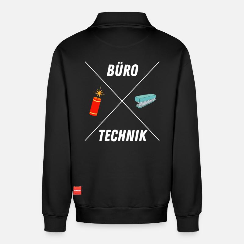 BUROTECHNIK - Relaxed Unisex Organic Half Zip Sweatshirt – von SPREAD - Schwarz