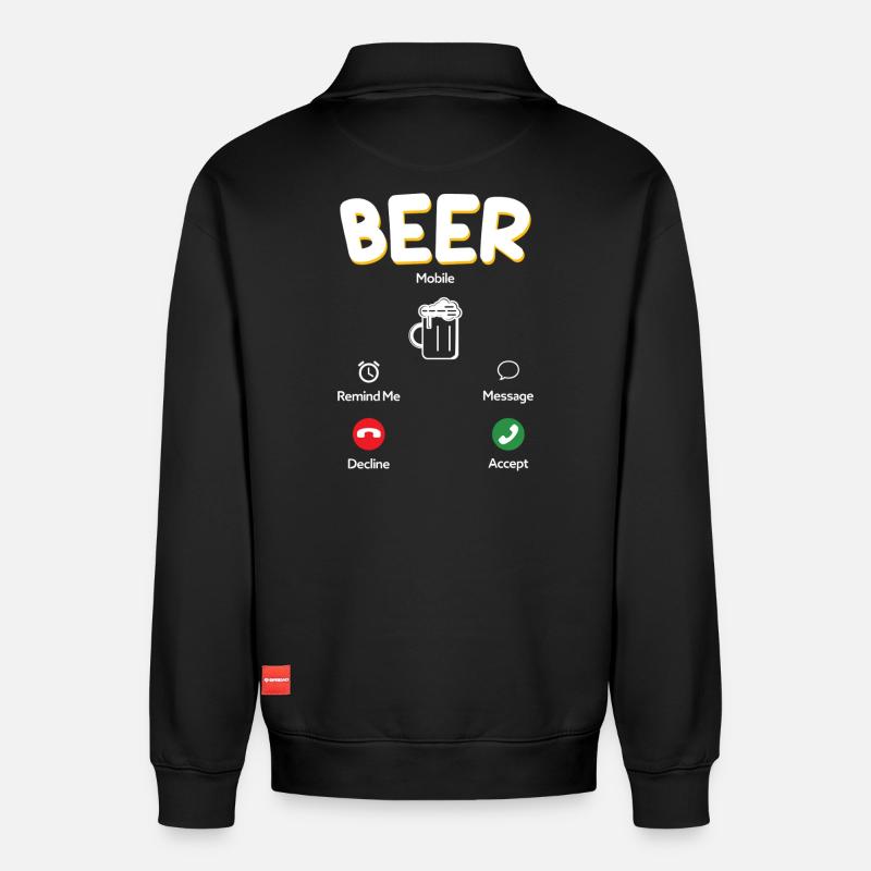 Klassisches Bierglas Motiv - Relaxed Unisex Organic Half Zip Sweatshirt – von SPREAD - Schwarz
