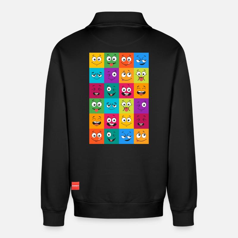Motivation - Relaxed Unisex Organic Half Zip Sweatshirt – von SPREAD - Schwarz