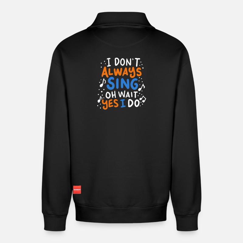 Sänger - Relaxed Unisex Organic Half Zip Sweatshirt – von SPREAD - Schwarz