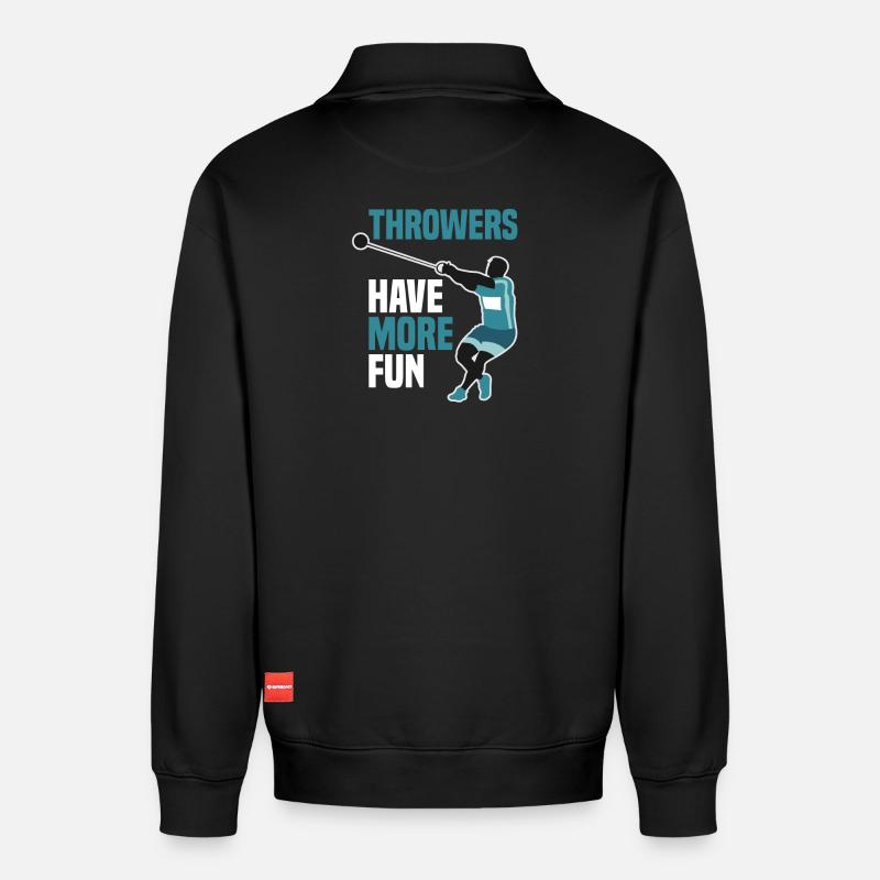 Leichtathletik - Relaxed Unisex Organic Half Zip Sweatshirt – von SPREAD - Schwarz