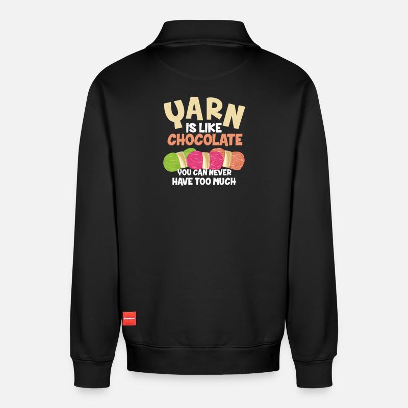 Häkeln - Relaxed Unisex Organic Half Zip Sweatshirt – von SPREAD - Schwarz
