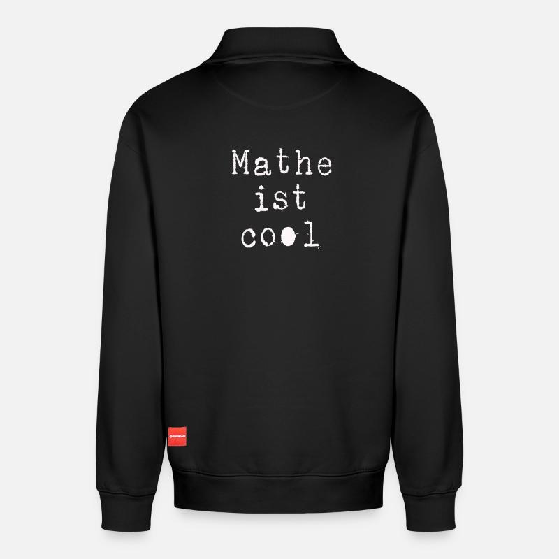 Mathe - Relaxed Unisex Organic Half Zip Sweatshirt – von SPREAD - Schwarz