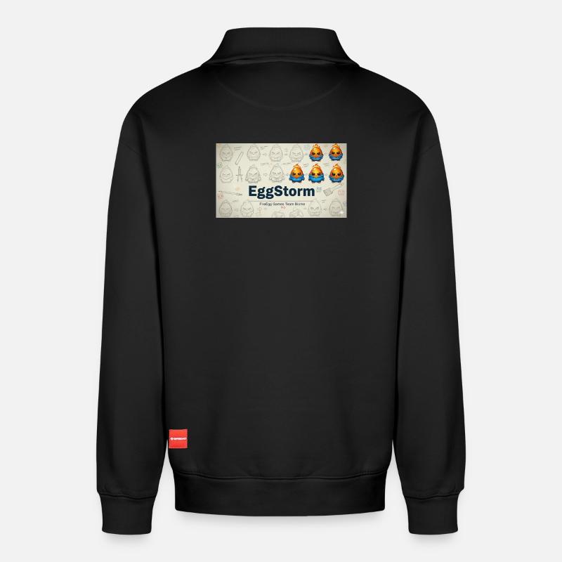 FireEgg Games Team - Relaxed Unisex Organic Half Zip Sweatshirt – von SPREAD - Schwarz