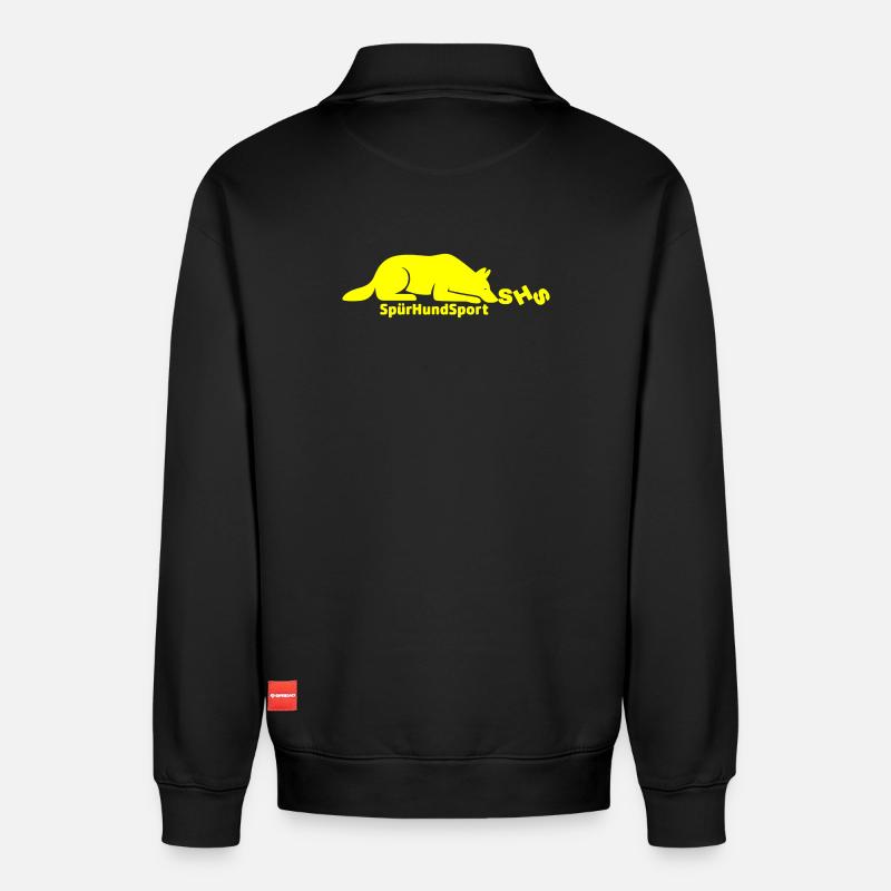 SHS Logo gelb - Relaxed Unisex Organic Half Zip Sweatshirt – von SPREAD - Schwarz