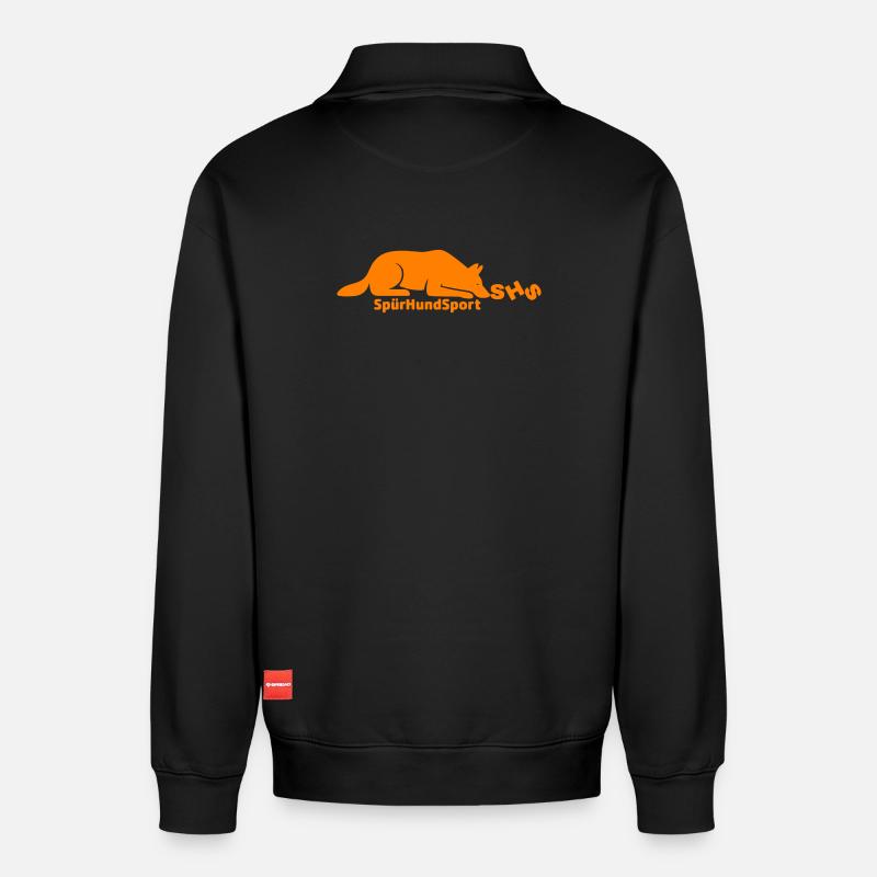 SHS Logo orange - Relaxed Unisex Organic Half Zip Sweatshirt – von SPREAD - Schwarz