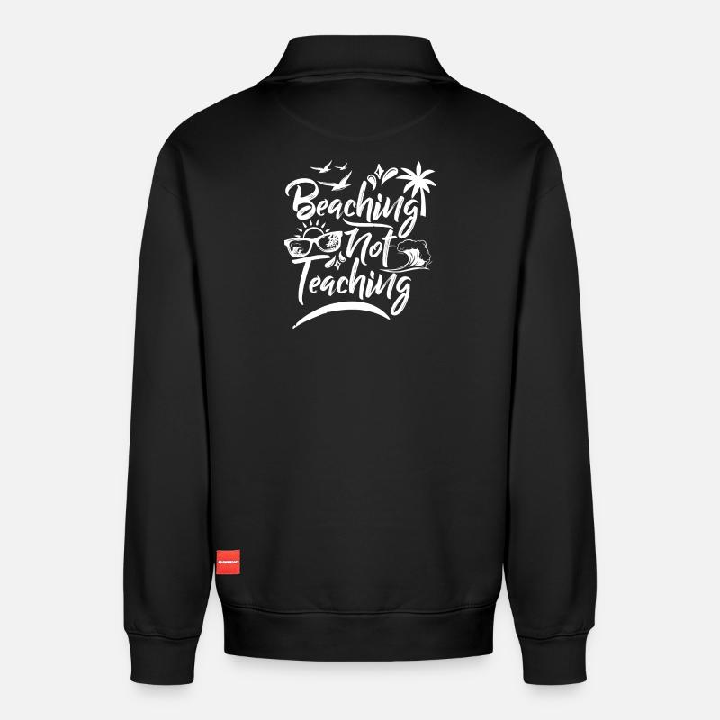 Strandshirt - Relaxed Unisex Organic Half Zip Sweatshirt – von SPREAD - Schwarz