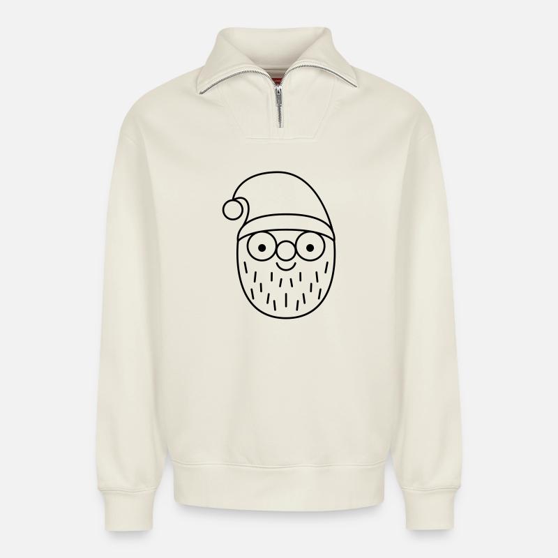 Nicholas - Relaxed Unisex Organic Half Zip Sweatshirt – by SPREAD - off white