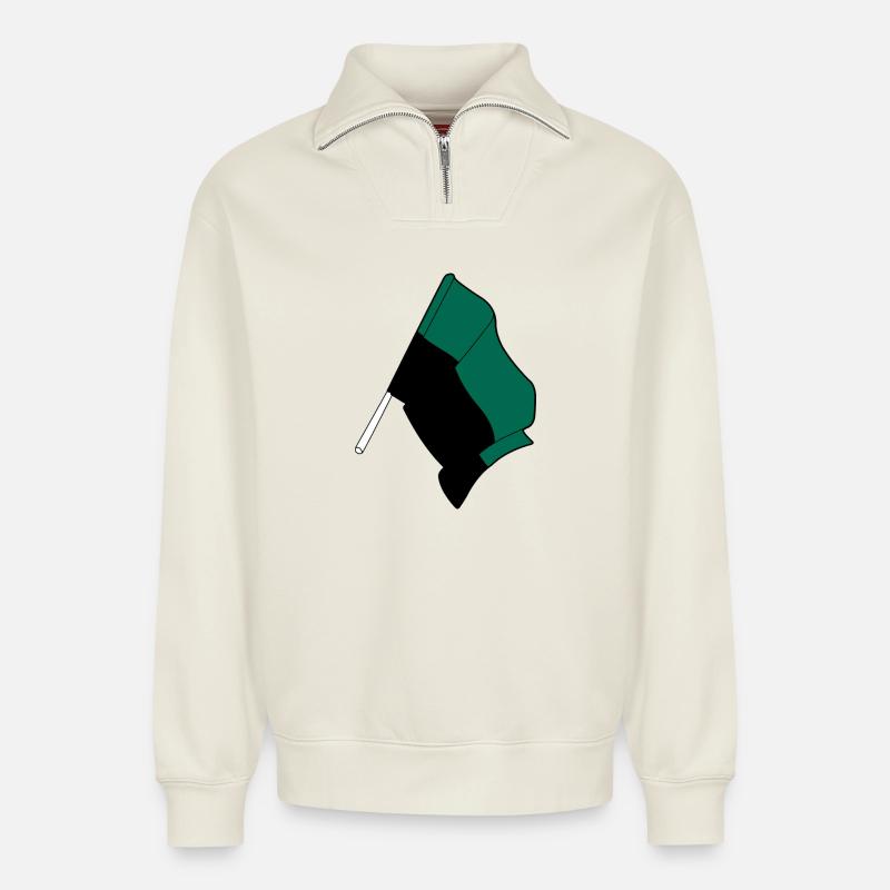 Texel Flag – Island Pride - Relaxed Unisex Organic Half Zip Sweatshirt – by SPREAD - off white