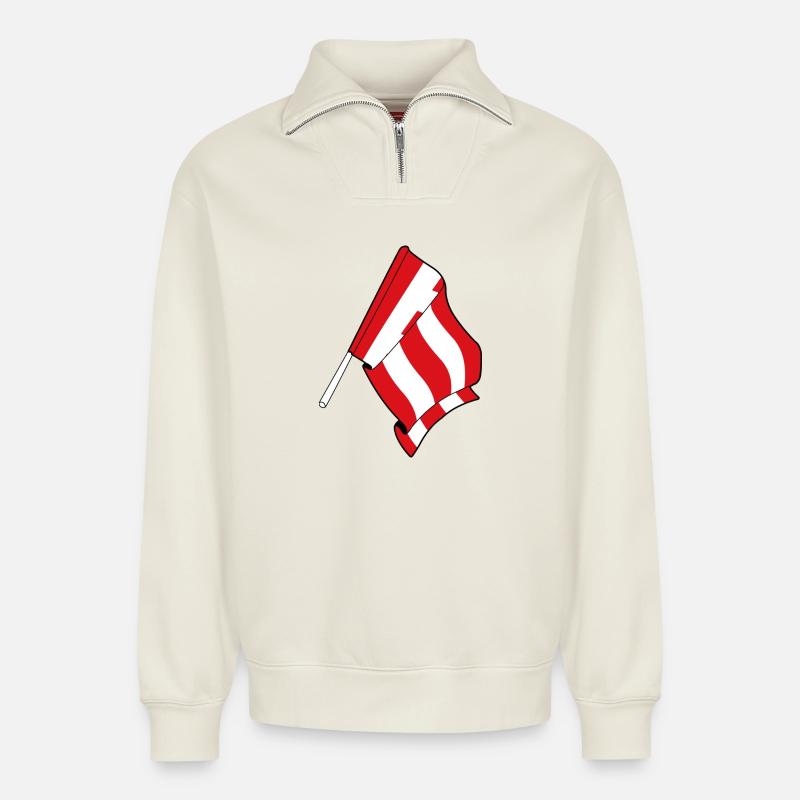 Stolz auf Eindhoven - Relaxed Unisex Organic Half Zip Sweatshirt – von SPREAD - Naturweiß