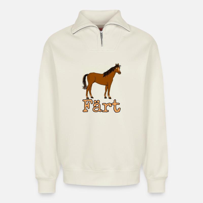 Färt - Relaxed Unisex Organic Half Zip Sweatshirt – von SPREAD - Naturweiß