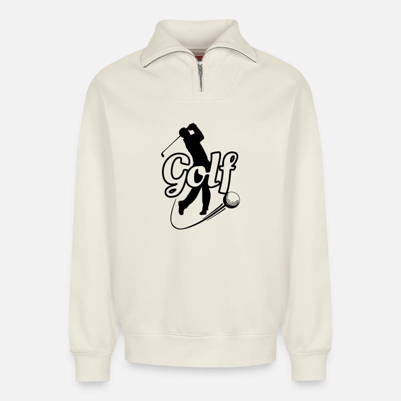 Welle - Relaxed Unisex Organic Half Zip Sweatshirt – von SPREAD - Naturweiß