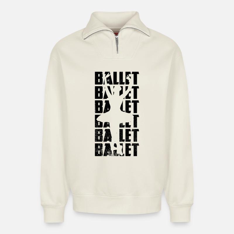 Ballett - Relaxed Unisex Organic Half Zip Sweatshirt – von SPREAD - Naturweiß