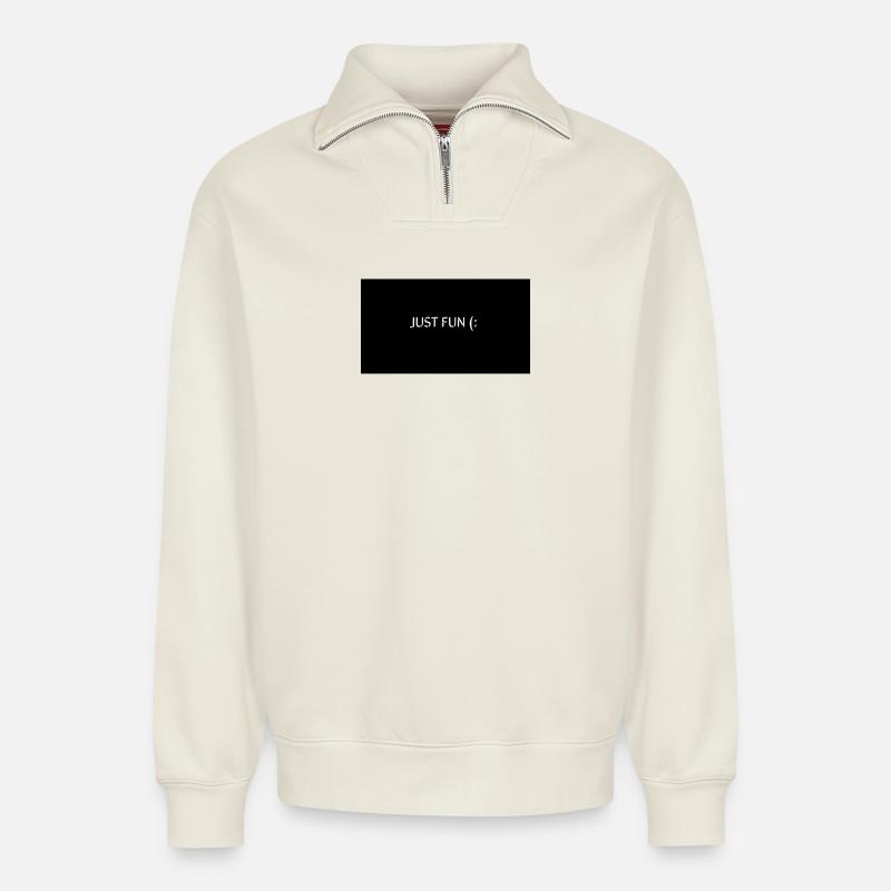 SPAß - Relaxed Unisex Organic Half Zip Sweatshirt – von SPREAD - Naturweiß
