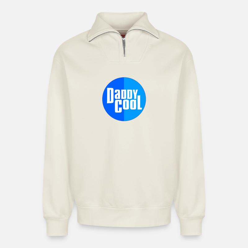 Cooler Papa - Relaxed Unisex Organic Half Zip Sweatshirt – von SPREAD - Naturweiß