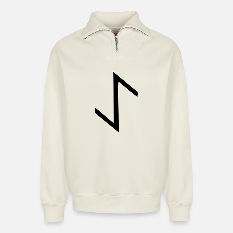 rune eihwaz,eoh - Relaxed Unisex Organic Half Zip Sweatshirt – by SPREAD - off white