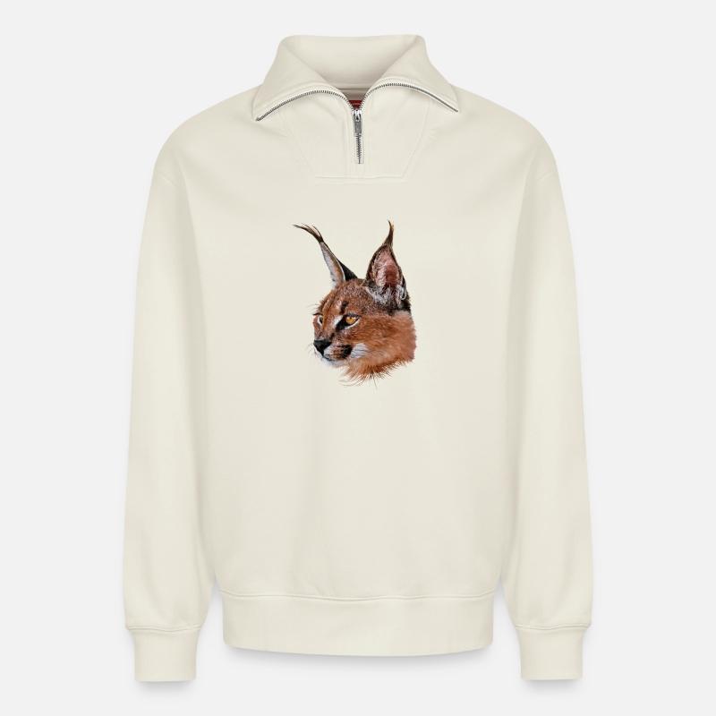 Karakal - Relaxed Unisex Organic Half Zip Sweatshirt – von SPREAD - Naturweiß