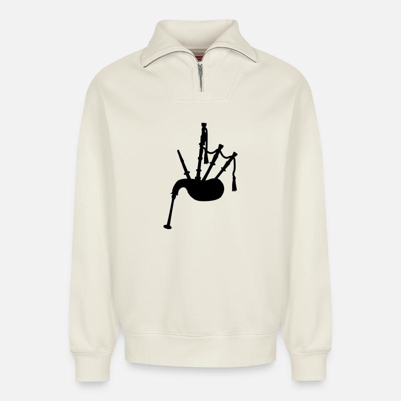 Dudelsack - Relaxed Unisex Organic Half Zip Sweatshirt – von SPREAD - Naturweiß