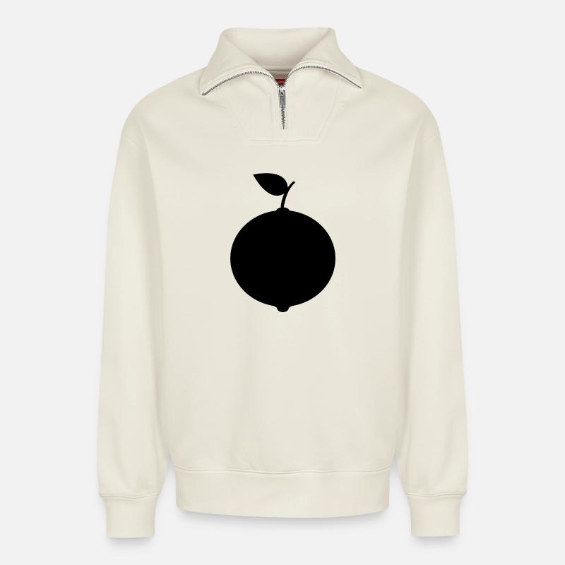 Mandarin - Relaxed Unisex Organic Half Zip Sweatshirt – von SPREAD - Naturweiß