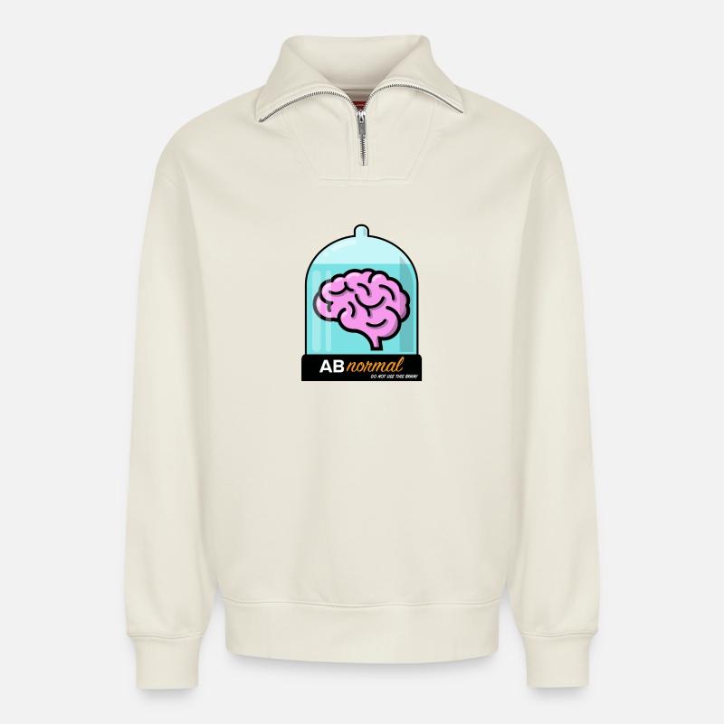 AB Normal - Sweat unisexe décontracté en coton biologique à demi-zip – de SPREAD - blanc cassé