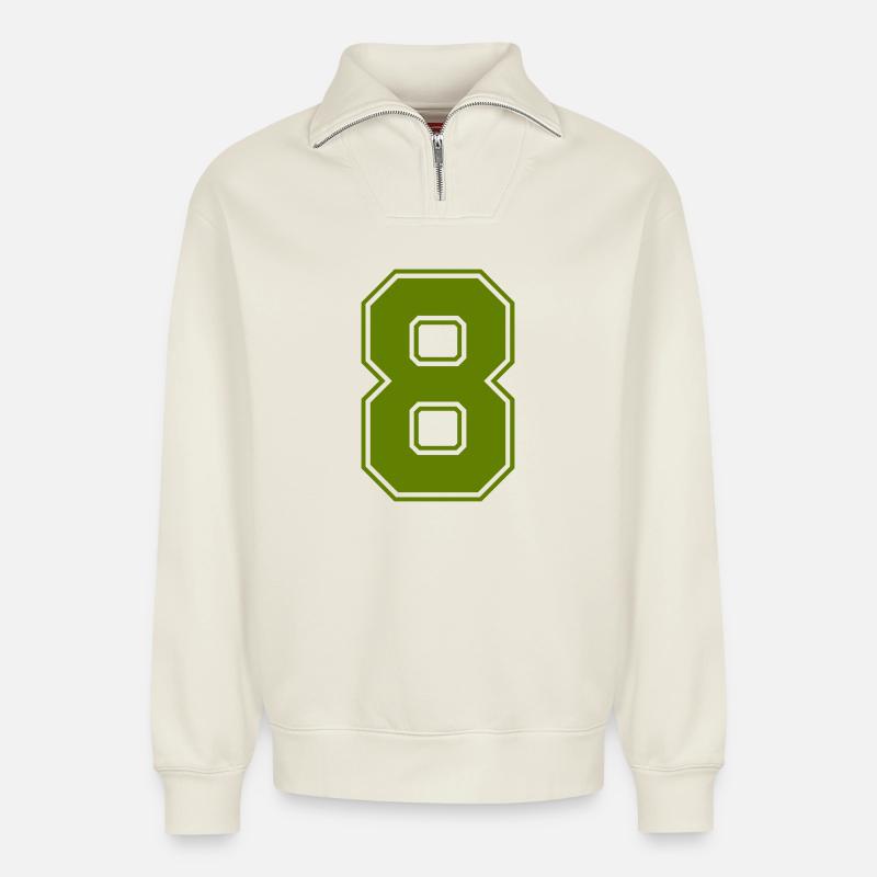 8 - Relaxed Unisex Organic Half Zip Sweatshirt – by SPREAD - off white