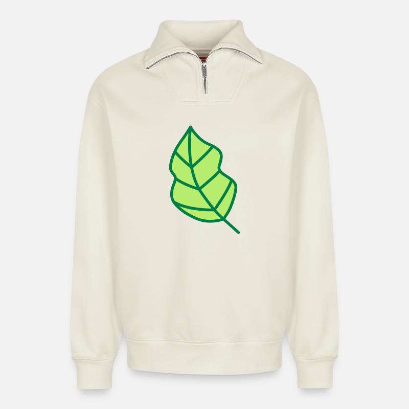 sheet - Relaxed Unisex Organic Half Zip Sweatshirt – by SPREAD - off white