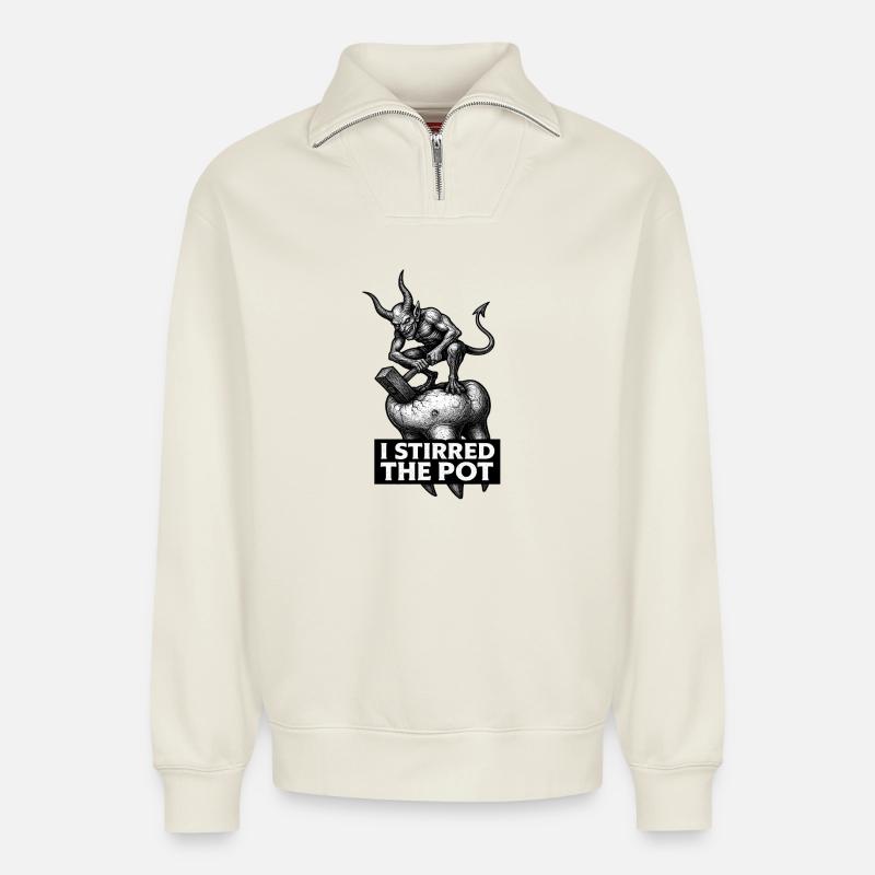 Infernalischer Zahnarzt - Relaxed Unisex Organic Half Zip Sweatshirt – von SPREAD - Naturweiß
