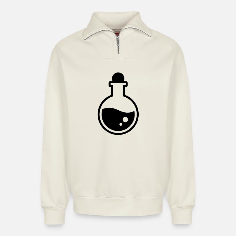 Magic Potion Bottle Magic - Relaxed Unisex Organic Half Zip Sweatshirt – by SPREAD - off white